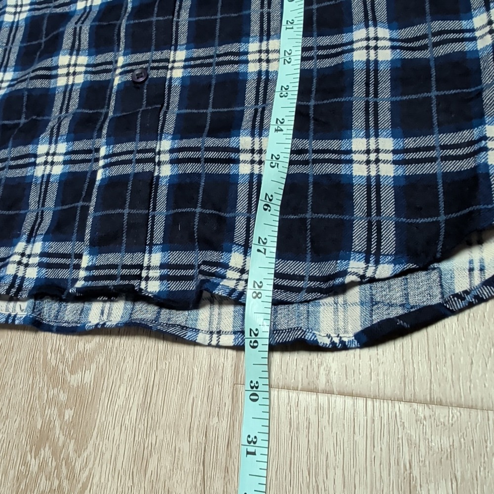 New Vintage Dickies Woodsman Flannel Shirt Mens M Blue Plaid Cotton Long Sleeve - Picture 5 of 5